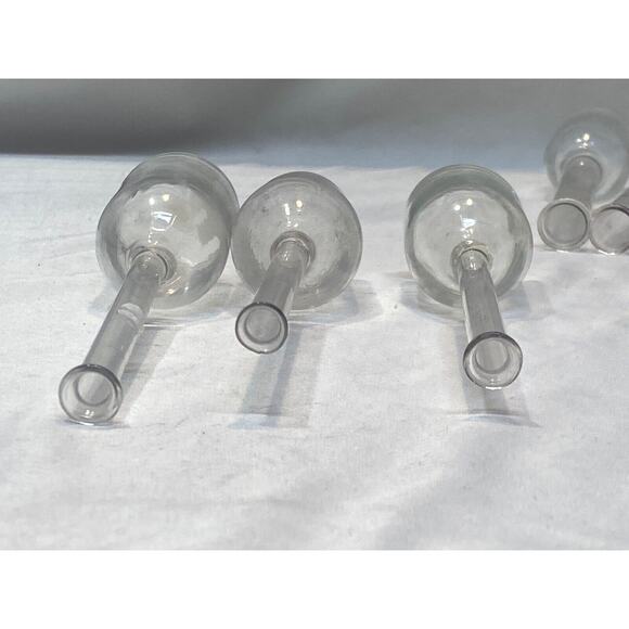 7 Antique Etched Clear Glass Cream Test Bottles of Volumetric Beakers - Picture 14 of 14